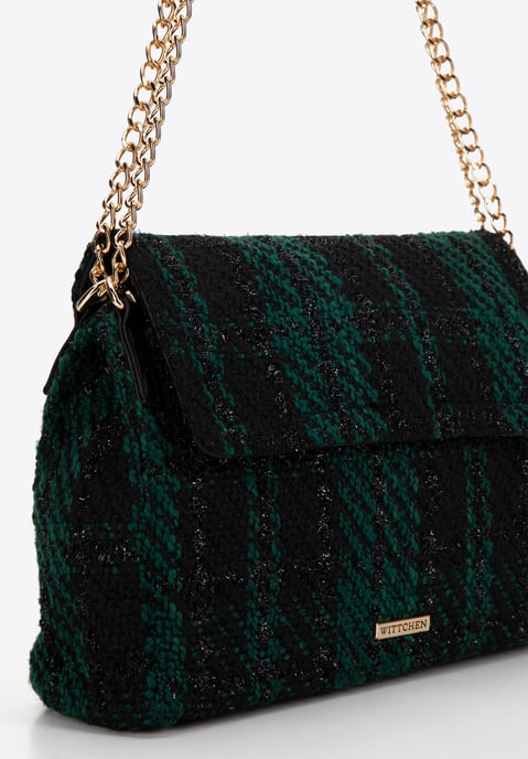 Bolso bandolera bouclé para mujer de Wittchen en poliéster negro y verde - Image 4