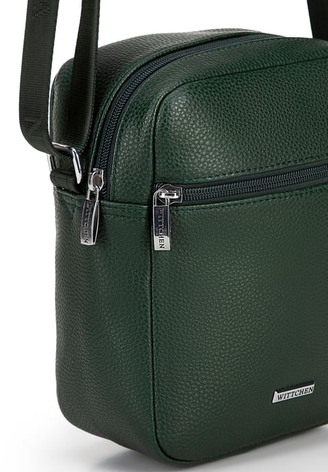 Bolso bandolera pequeño Wittchen para hombre en piel ecológica verde - Image 5