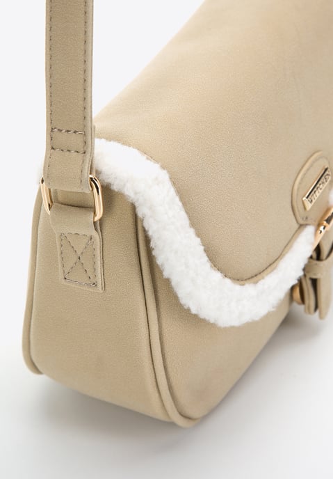 Bolso bandolera Wittchen para mujer con piel sintética, gris-beige - Image 3