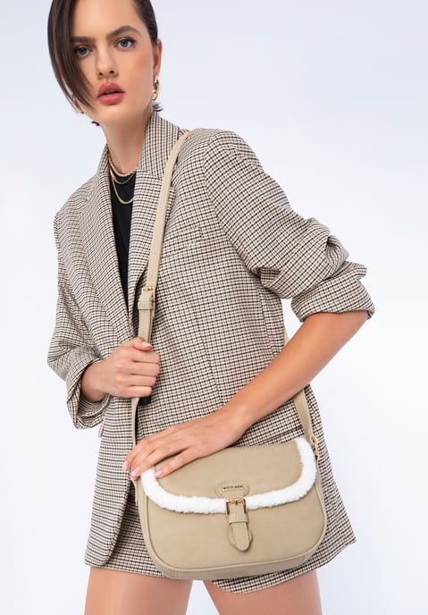 Bolso bandolera Wittchen para mujer con piel sintética, gris-beige - Image 4