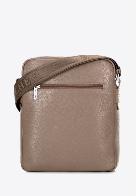 Bolso bandolera grande de piel auténtica para hombre de Wittchen, color topo. - Image 1