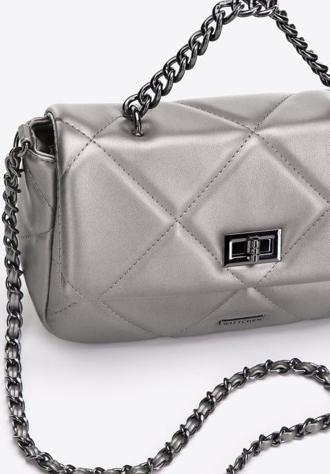 Bolso de mano para mujer Wittchen acolchado con cuadrados en cadena - Image 3