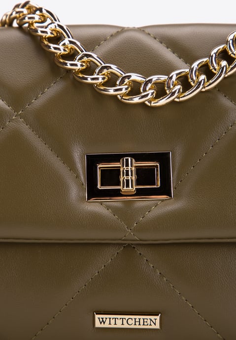 Bolso de mano para mujer Wittchen acolchado con cuadrados en cadena - Image 3