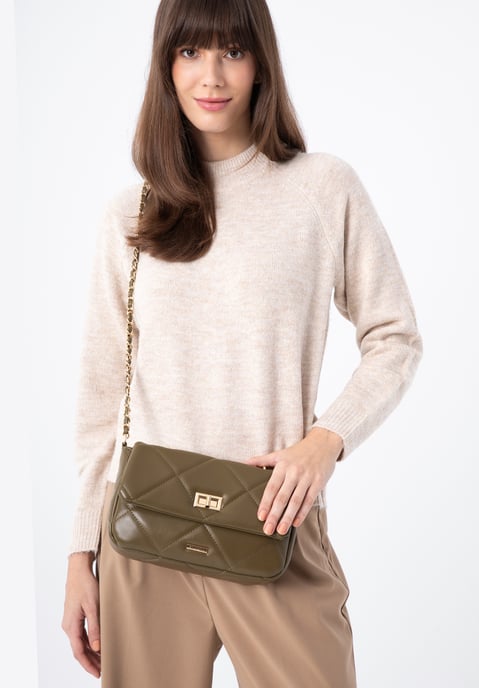 Bolso de mano para mujer Wittchen acolchado con cuadrados en cadena - Image 4