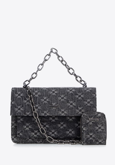 Bolso bandolera pequeño de mezclilla con monograma para mujer de Wittchen - Image 2