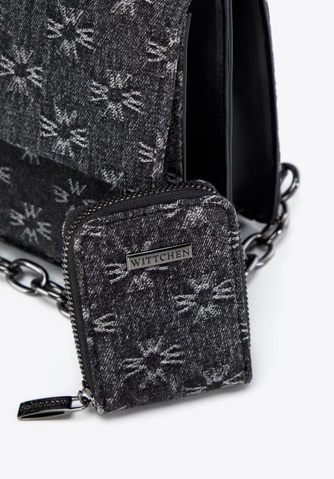 Bolso bandolera pequeño de mezclilla con monograma para mujer de Wittchen - Image 3