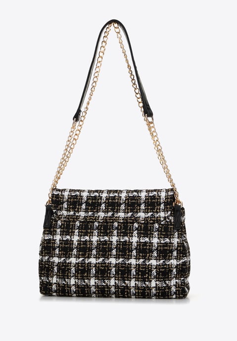 Bolso bandolera bouclé para mujer de Wittchen en poliéster blanco y negro - Image 2