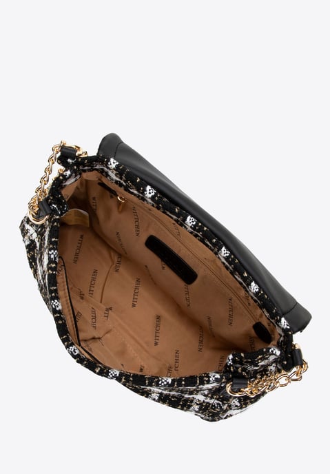 Bolso bandolera bouclé para mujer de Wittchen en poliéster blanco y negro - Image 3