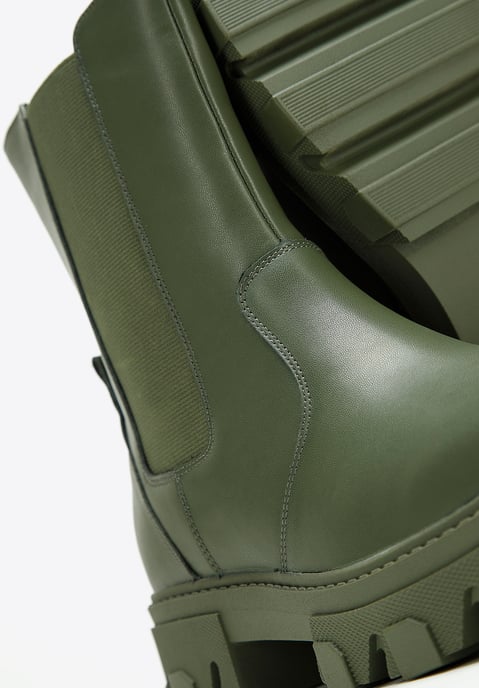 Botas de plataforma de cuero para mujer Wittchen, cuero natural verde - Image 6