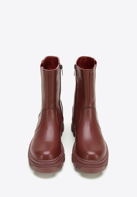 Botas Chelsea de plataforma de cuero para mujer Wittchen en color cereza y - Image 2