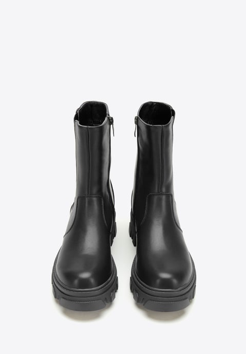 Botas de plataforma de cuero para mujer Wittchen, cuero natural negro - Image 2