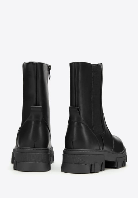 Botas de plataforma de cuero para mujer Wittchen, cuero natural negro - Image 3