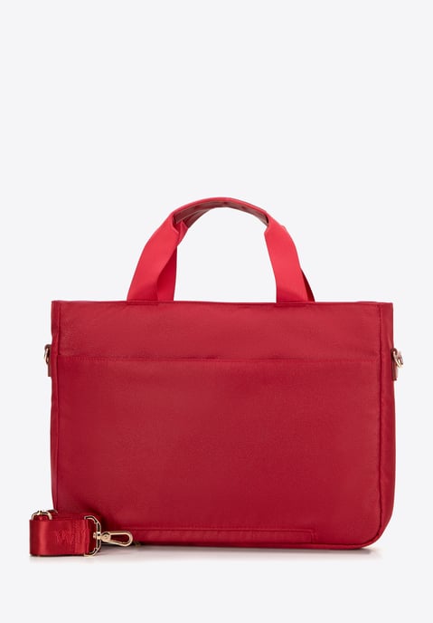 Bolso para portátil de 14" para mujer de Wittchen con acolchado, color cereza - Image 1