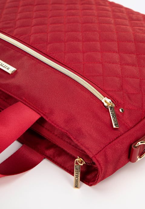 Bolso para portátil de 14" para mujer de Wittchen con acolchado, color cereza - Image 3