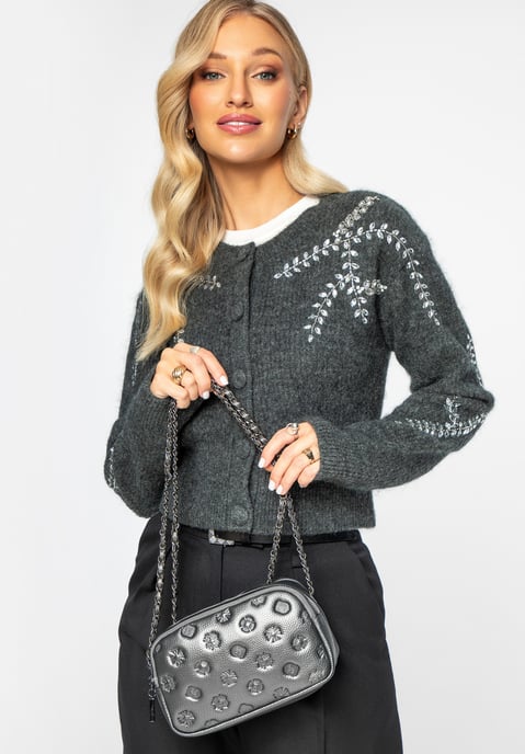 Bolso bandolera de piel para mujer Wittchen con cadena plateada - Image 6