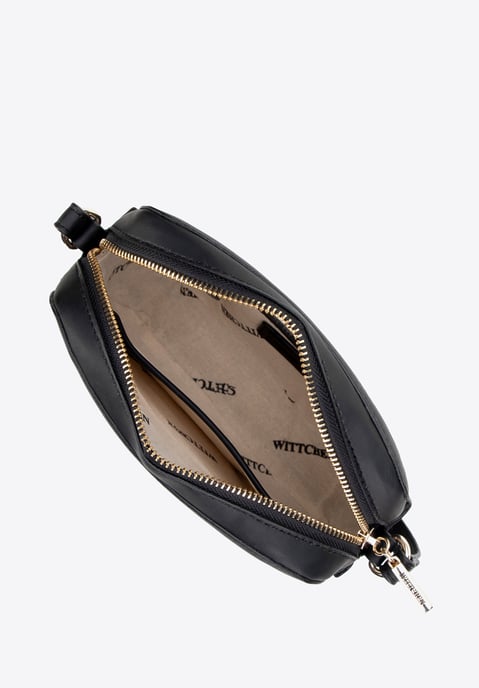 Bolso bandolera para mujer Wittchen de jacquard y ecopiel, color crema y negro - Image 2