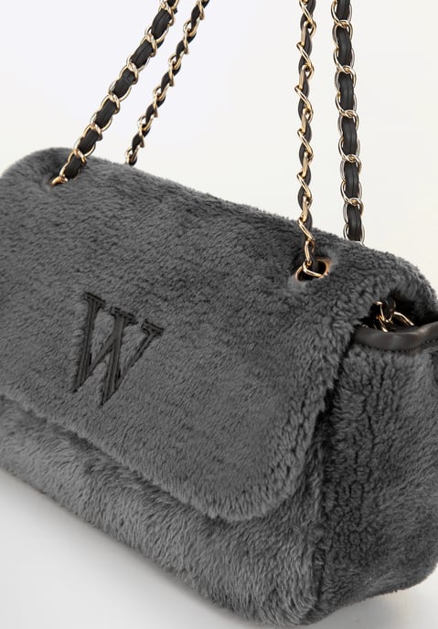 Bolso bandolera Wittchen para mujer con pelo, gris - Image 4
