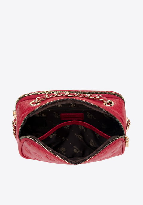 Bolso bandolera de piel para mujer Wittchen con cadena, color frambuesa - Image 4