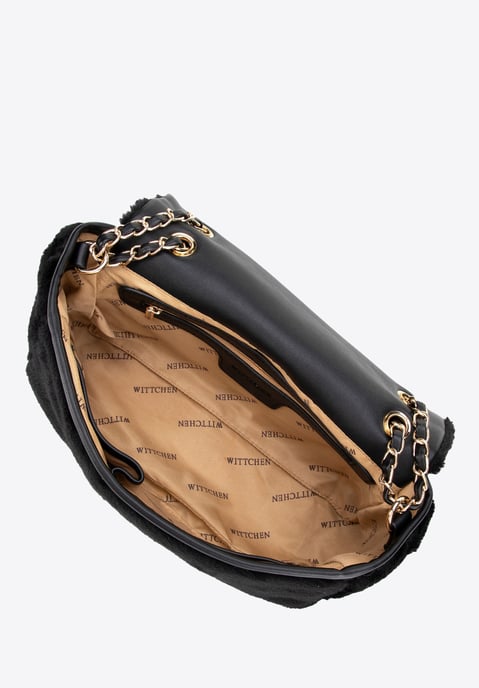 Bolso bandolera Wittchen para mujer con pelo, poliéster negro - Image 3