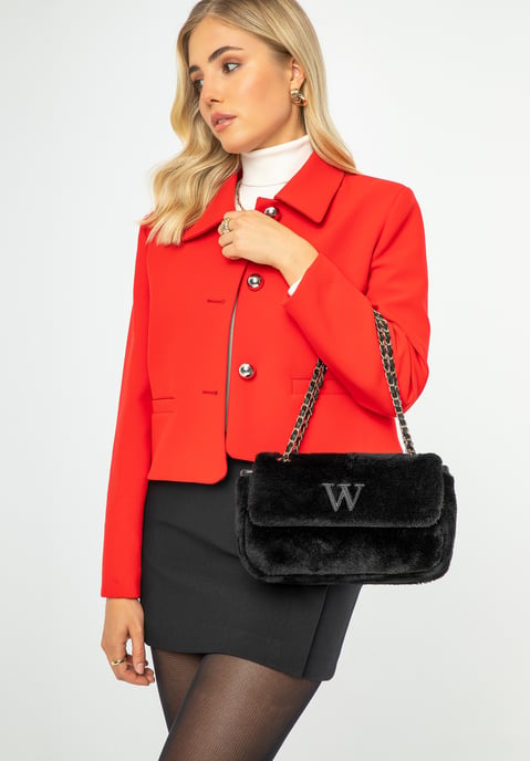 Bolso bandolera Wittchen para mujer con pelo, poliéster negro - Image 5