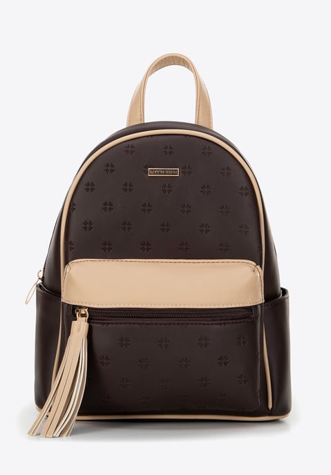 Mochila para mujer Wittchen de ecopiel con relieve marrón ecopiel marrón - Image 1