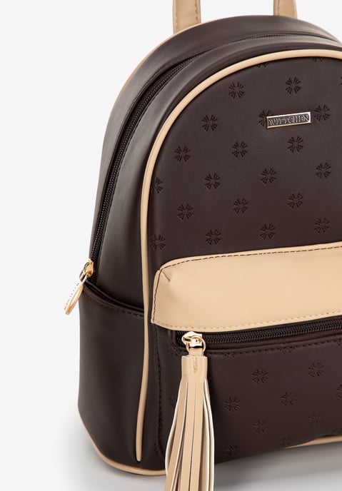 Mochila para mujer Wittchen de ecopiel con relieve marrón ecopiel marrón - Image 4