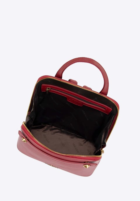 Mochila de cuero para mujer Wittchen, color rojo trapezoidal, piel natural - Image 3