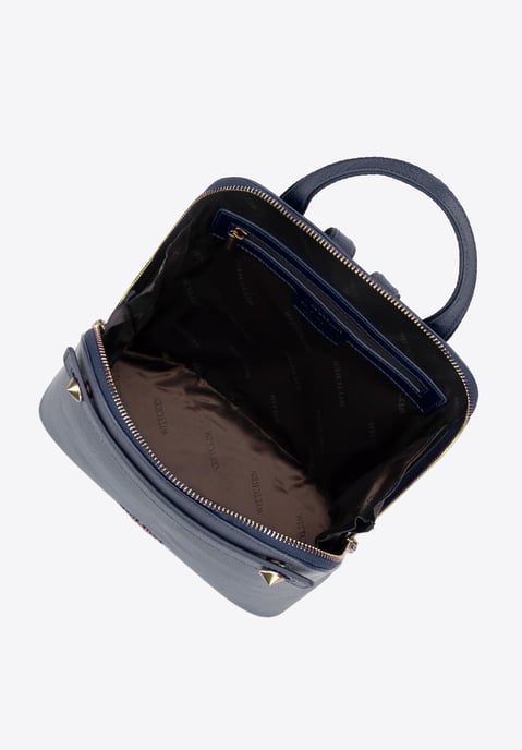 Mochila de cuero para mujer Wittchen Trapezoidal Azul Marino Azul Marino Cuero - Image 3