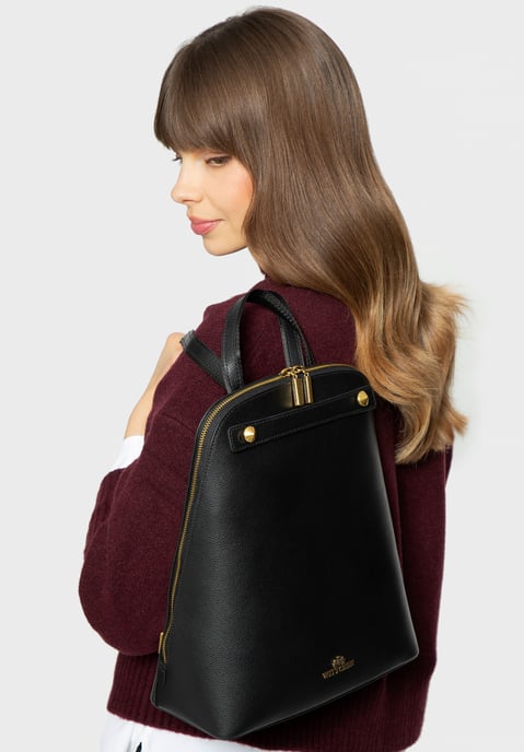 Mochila de cuero para mujer Wittchen Trapezoidal Negro Cuero natural negro - Image 1