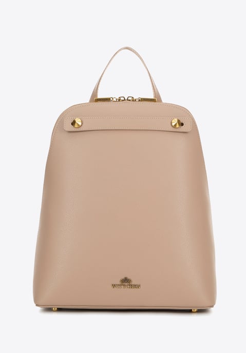 Mochila de cuero para mujer Wittchen, trapezoidal, beige, piel natural - Image 1