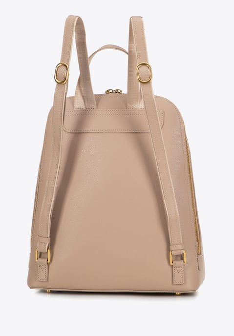 Mochila de cuero para mujer Wittchen, trapezoidal, beige, piel natural - Image 2