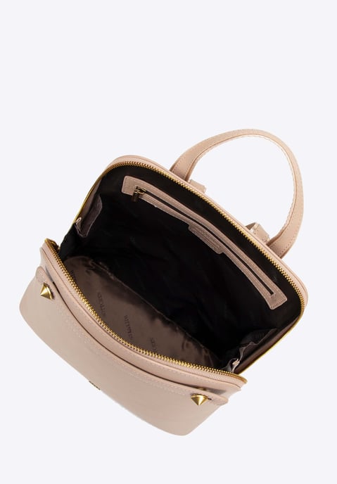 Mochila de cuero para mujer Wittchen, trapezoidal, beige, piel natural - Image 3