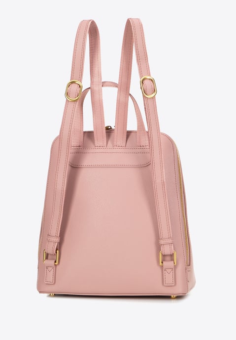 Mochila de cuero para mujer Wittchen, color rosa trapezoidal, piel natural rosa - Image 2