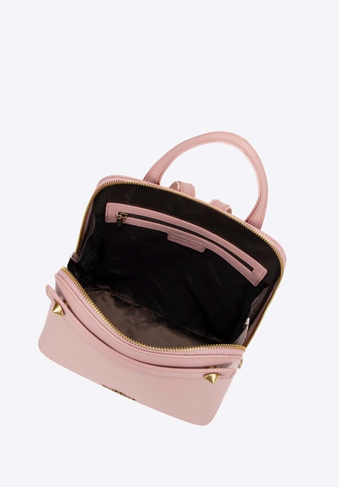 Mochila de cuero para mujer Wittchen, color rosa trapezoidal, piel natural rosa - Image 3