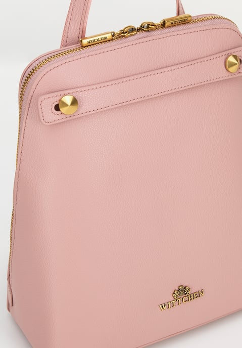 Mochila de cuero para mujer Wittchen, color rosa trapezoidal, piel natural rosa - Image 4