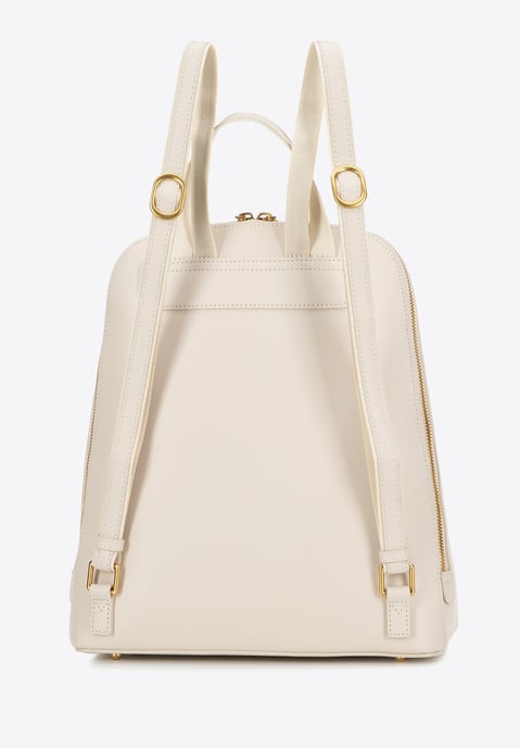 Mochila de cuero para mujer Wittchen en color crema, trapezoidal y natural - Image 2