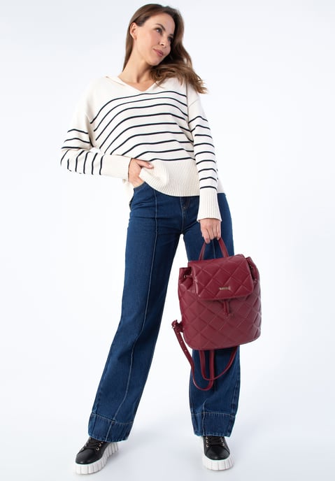 Bolso mochila para mujer Wittchen de ecopiel acolchada geométricamente - Image 4