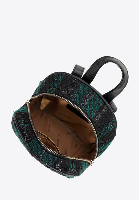 Mochila para mujer Wittchen en tejido bouclé de poliéster negro y verde - Image 2