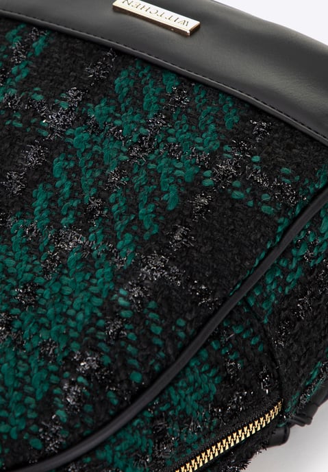Mochila para mujer Wittchen en tejido bouclé de poliéster negro y verde - Image 3