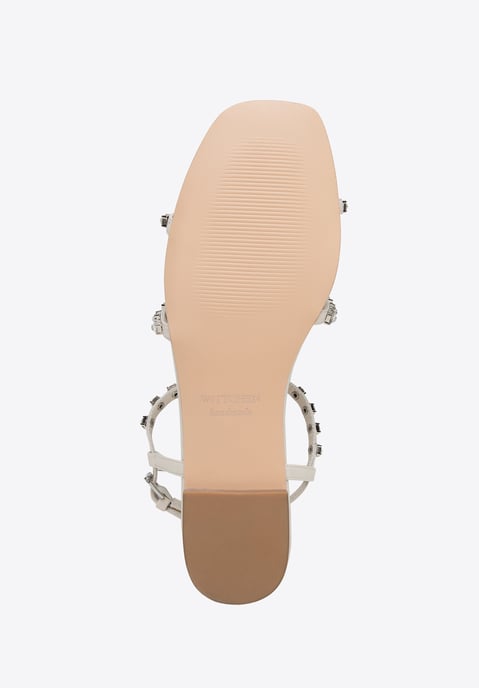 Sandalias de piel para mujer Wittchen con cristales, color crema - Image 5