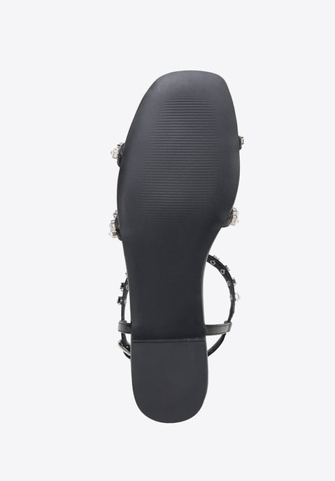 Sandalias de piel para mujer Wittchen con cristales en piel natural negra - Image 5