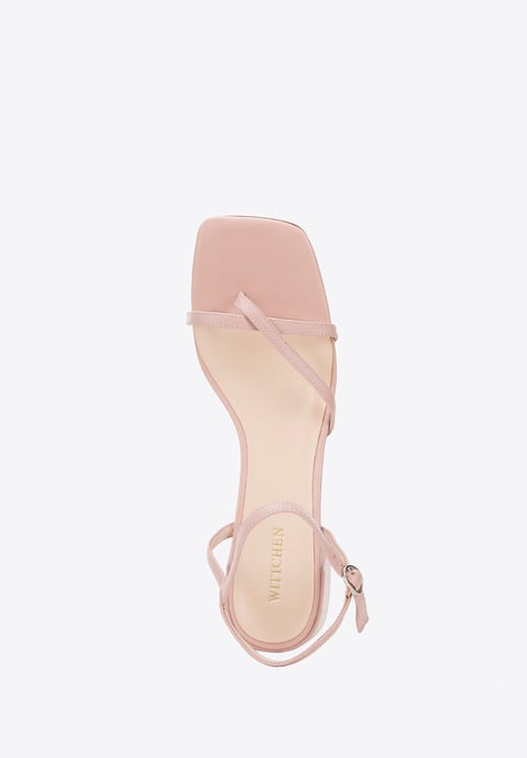 Sandalias de piel para mujer Wittchen con tiras finas, color rosa empolvado - Image 3