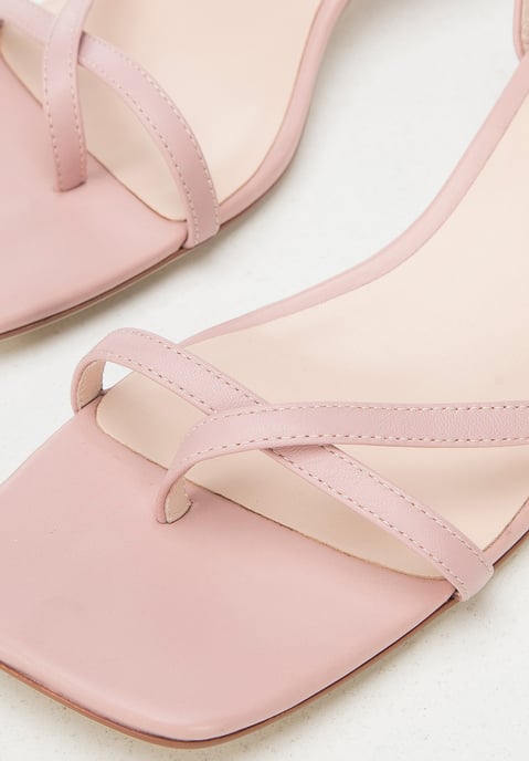 Sandalias de piel para mujer Wittchen con tiras finas, color rosa empolvado - Image 6