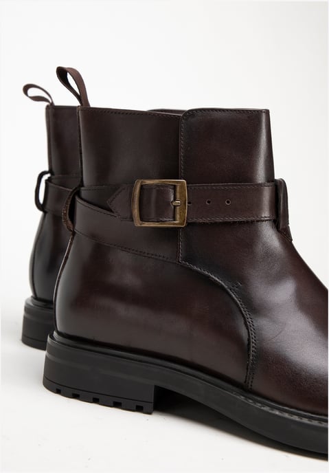 Botas Chelsea de piel Wittchen para hombre con hebilla, color marrón - Image 5