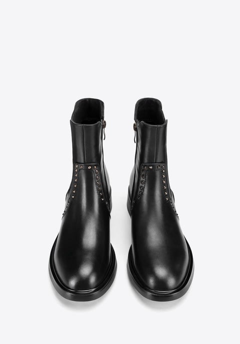 Botas Chelsea de piel para mujer Wittchen con remaches decorativos, color negro - Image 2