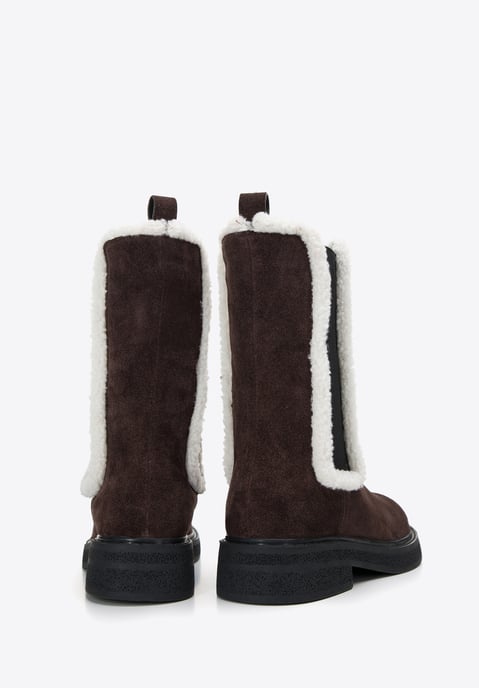 Botas Chelsea de ante para mujer Wittchen con piel de oveja sintética - Image 3