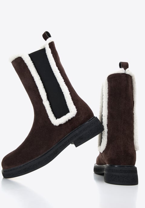 Botas Chelsea de ante para mujer Wittchen con piel de oveja sintética - Image 5