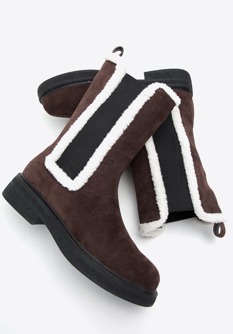 Botas Chelsea de ante para mujer Wittchen con piel de oveja sintética - Image 6