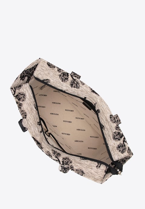 Bolso shopper para mujer Wittchen con estampado jacquard, marrón y negro - Image 2