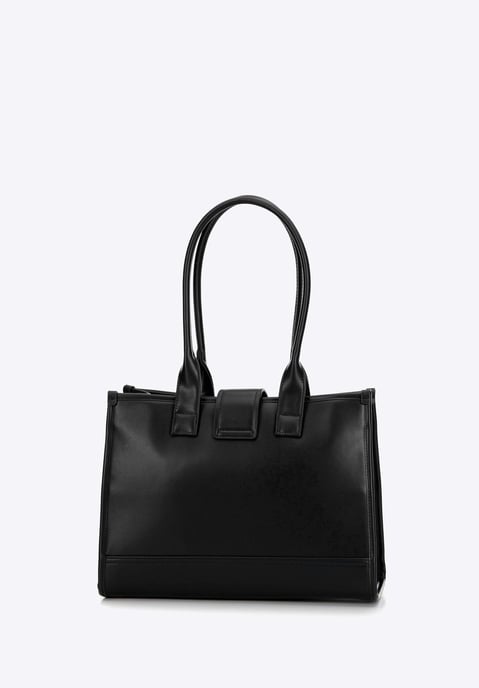 Bolso de hombro clásico para mujer Wittchen con inserto de tela, negro - Image 2